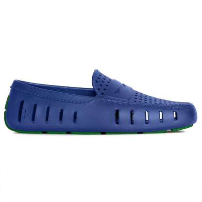 men s country club navy peony turf green loafers,5