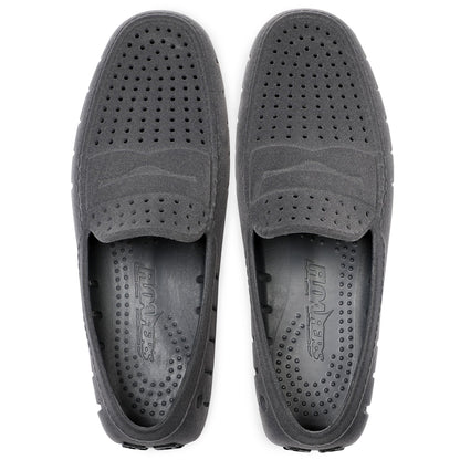 Men's Country Club Slate Grey Black Suede Loafers