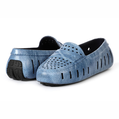 Women's Posh Blue Denim Print Loafers