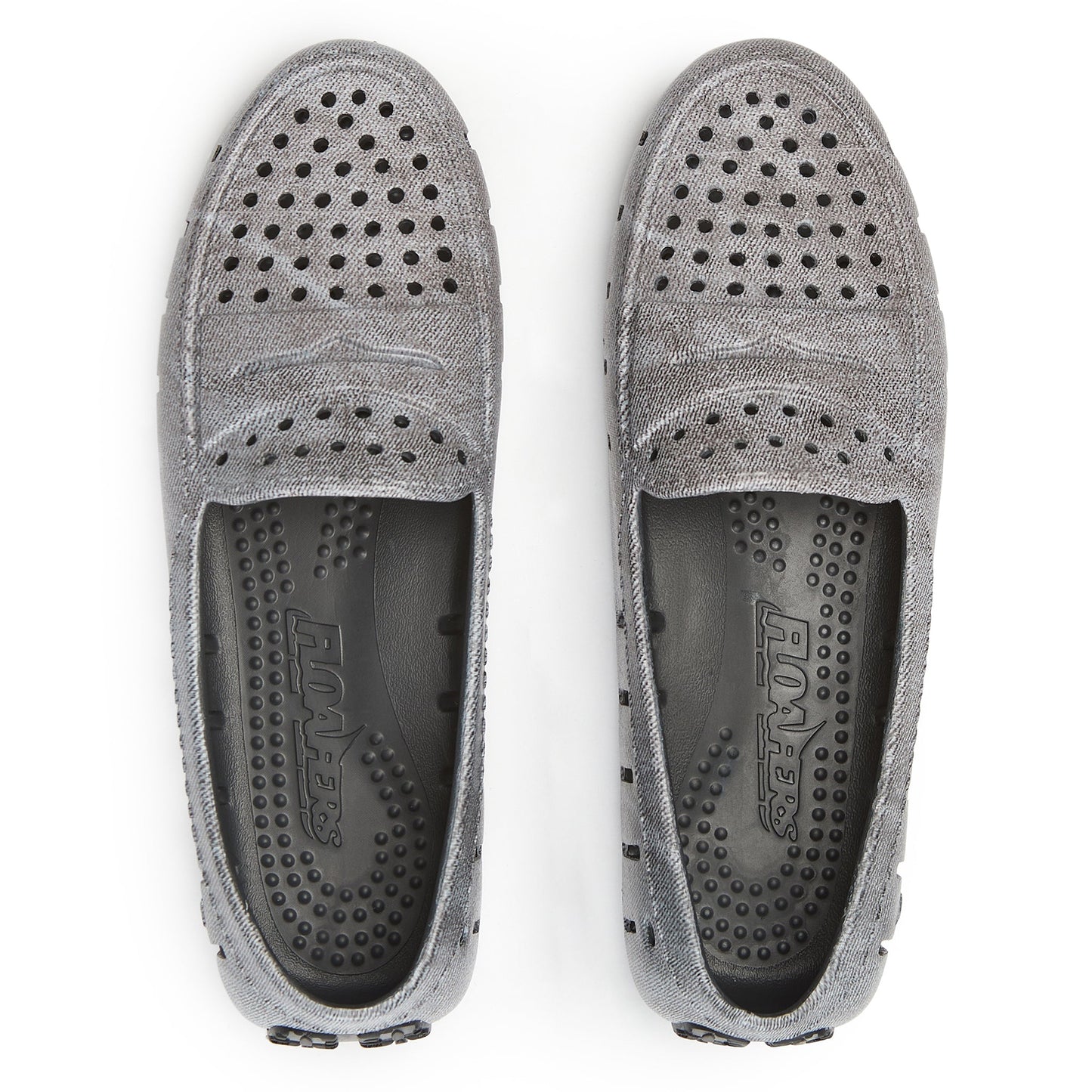 Women's Posh Black Denim Print Loafers