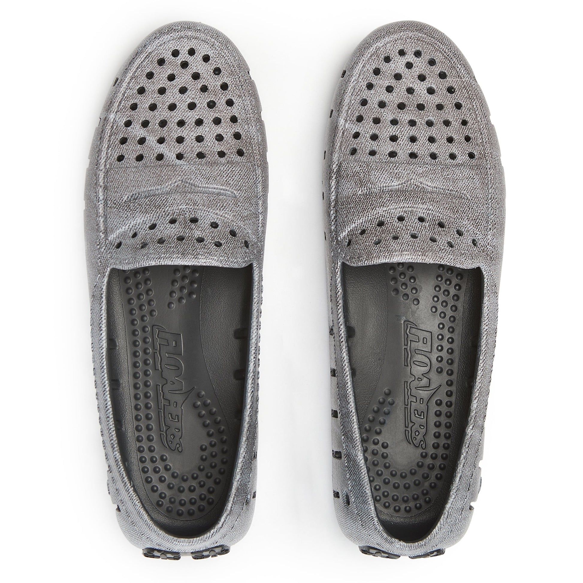 Women's Posh Black Denim Print Loafers