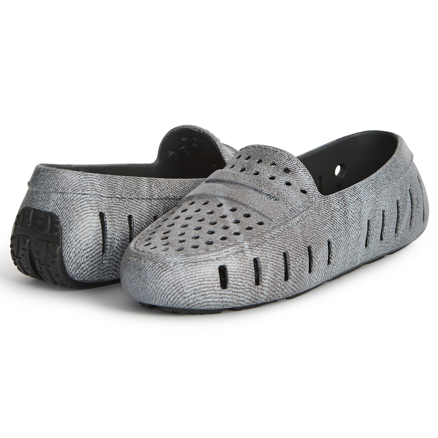 Women's Posh Black Denim Print Loafers