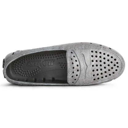 Women's Posh Black Denim Print Loafers