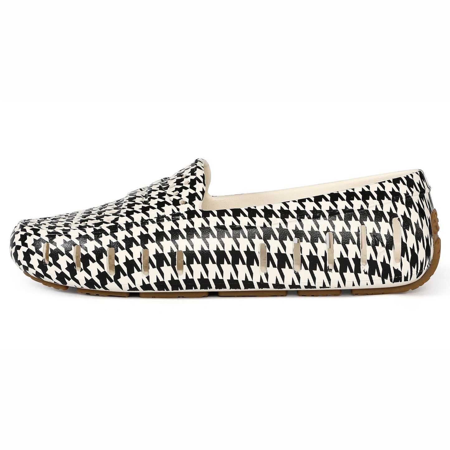 Women's Posh Black Cream Houndstooth Print Loafers