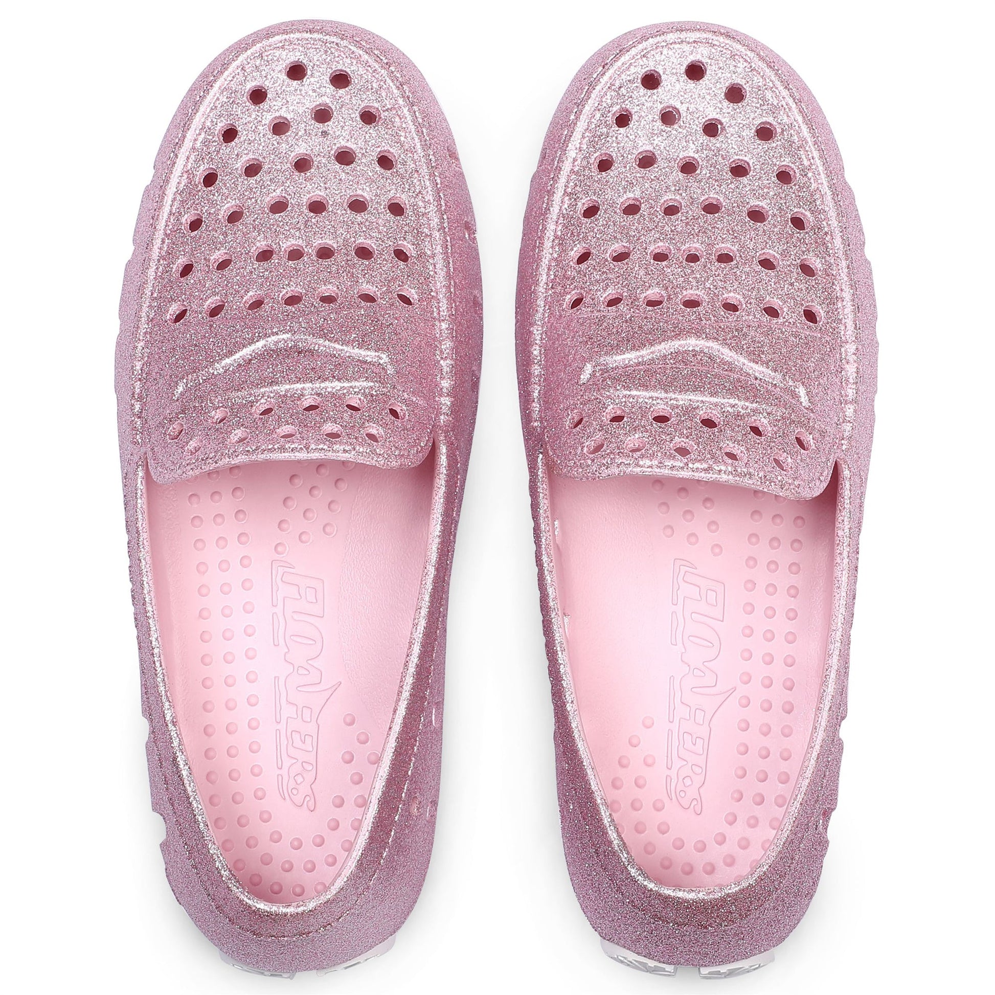 Kids Prodigy Pink Sparkle Bright White Loafers