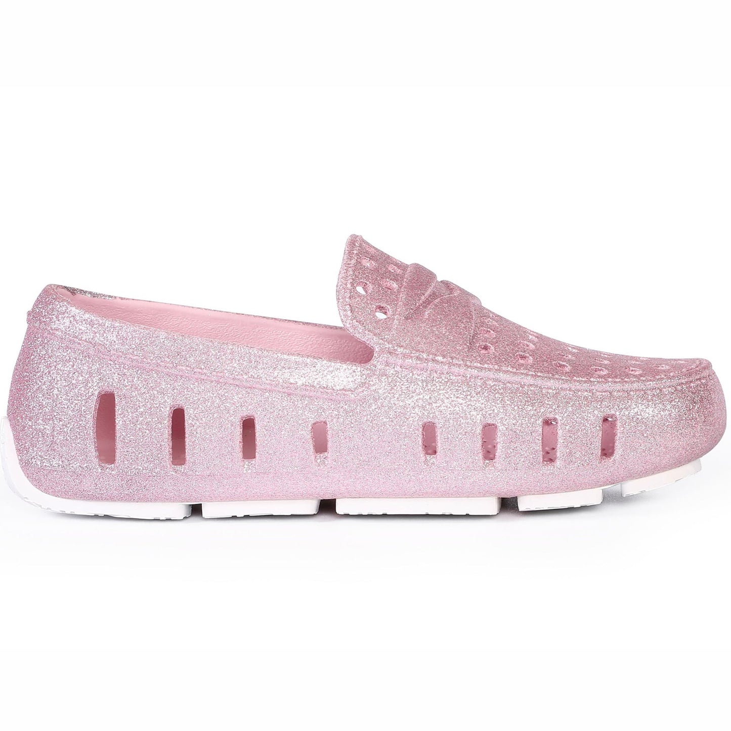 kids prodigy pink sparkle bright white loafers,C4