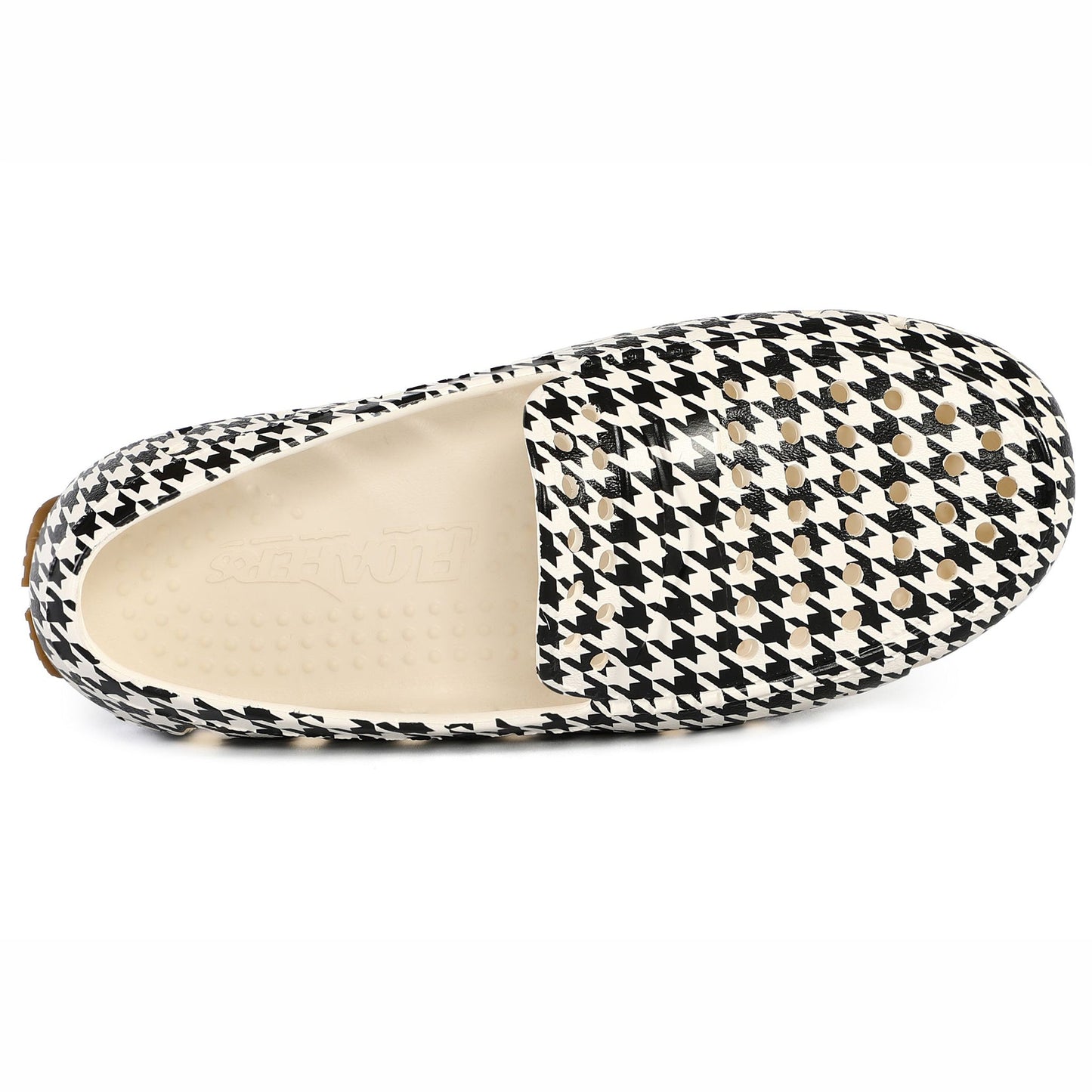 Kids Prodigy Cream Black Houndstooth Print Loafers