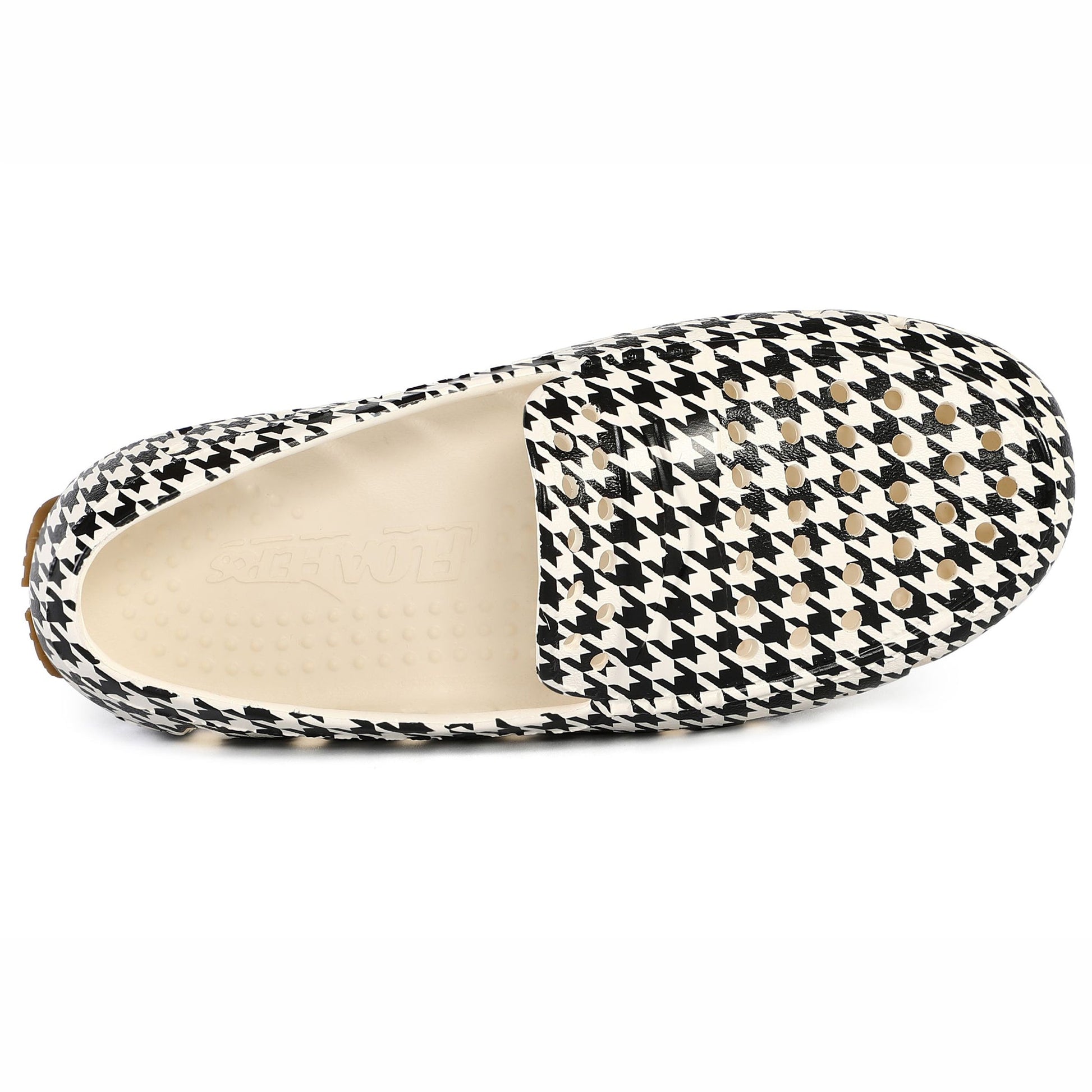 Kids Prodigy Cream Black Houndstooth Print Loafers