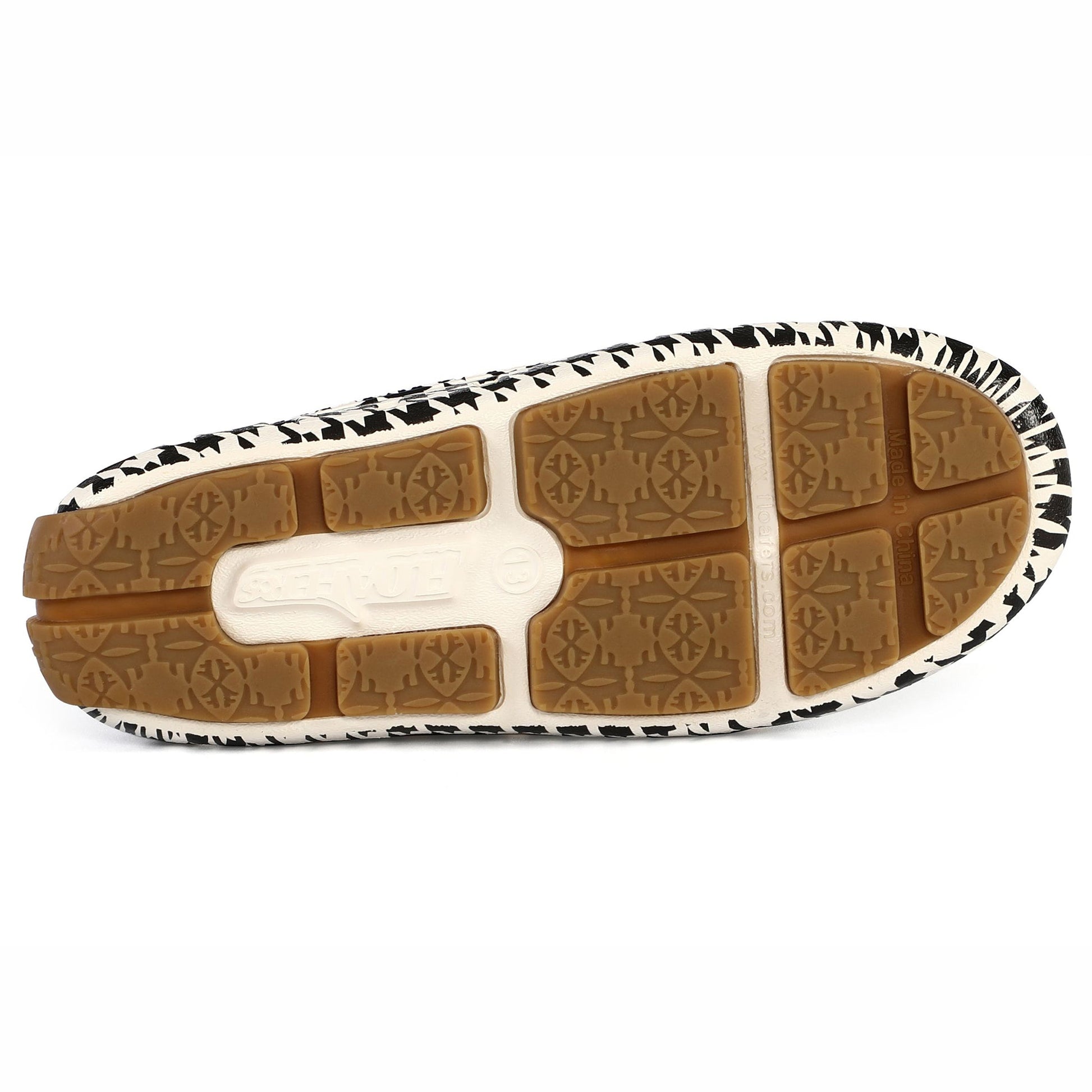 Kids Prodigy Cream Black Houndstooth Print Loafers