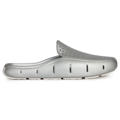 silver metallic/bright white mens sunset slide,5
