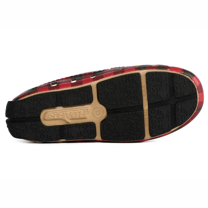 Kids Prodigy Red Tartan Plaid/Black Print Loafers