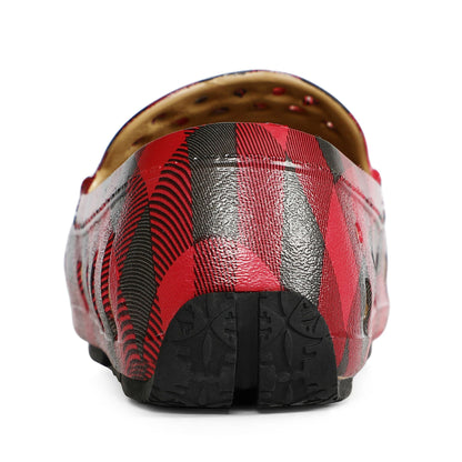 Kids Prodigy Red Tartan Plaid/Black Print Loafers