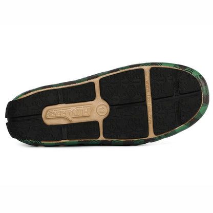 Kids Prodigy Green Tartan Plaid/Black Print Loafers