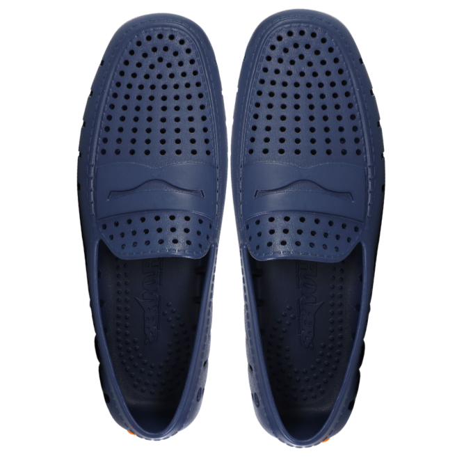 Men's Country Club Navy Peony Flame Orange Loafers