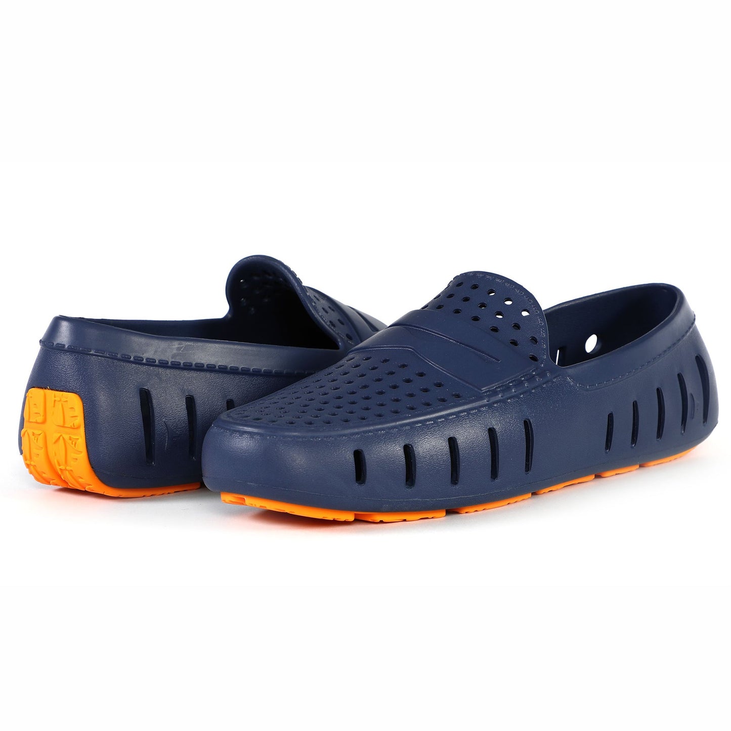 Men's Country Club Navy Peony Flame Orange Loafers