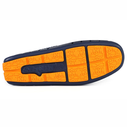 Men's Country Club Navy Peony Flame Orange Loafers