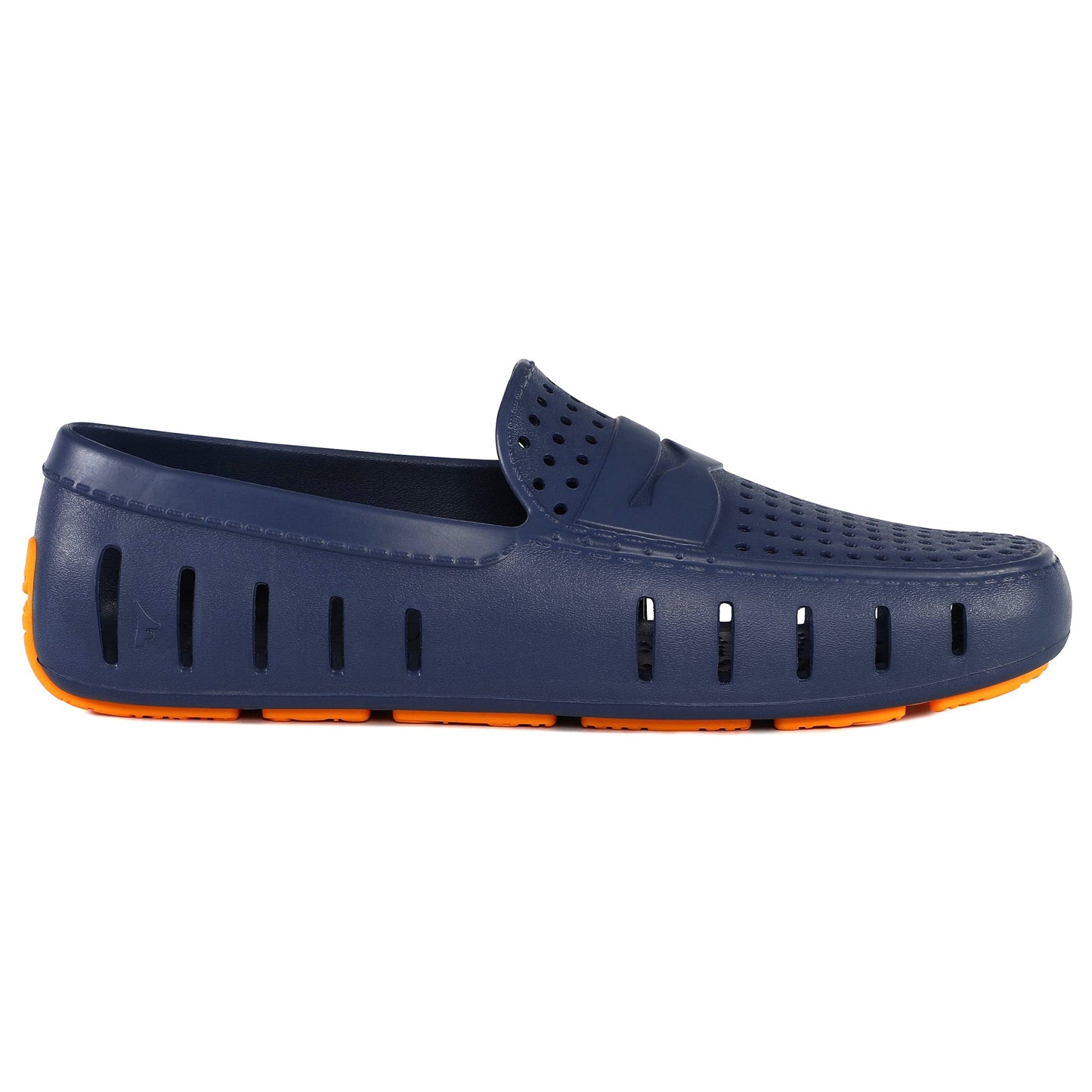 men s country club navy peony flame orange loafers,5