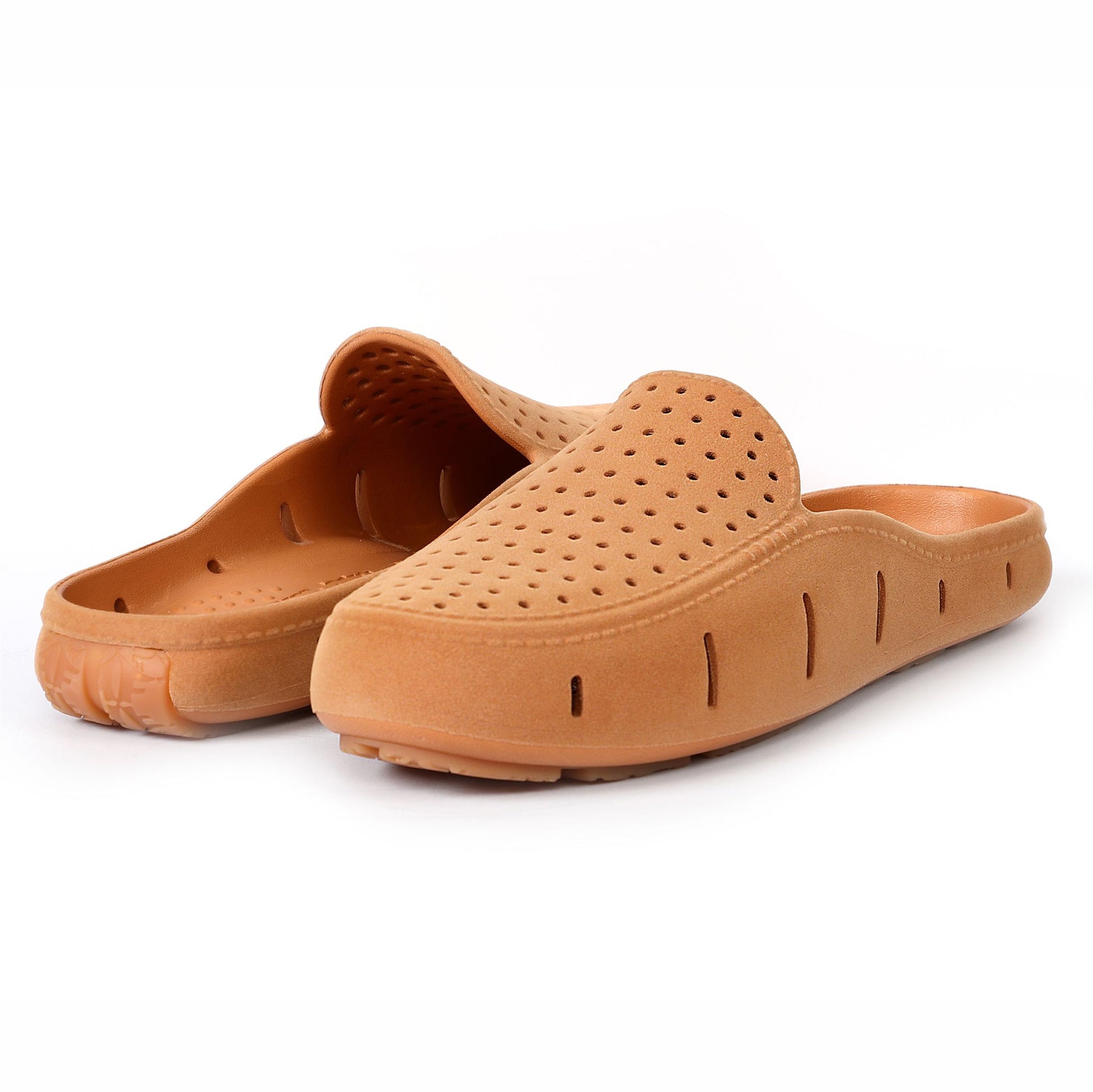 COGNAC VEGAN SUEDE MENS SUNSET SLIDE