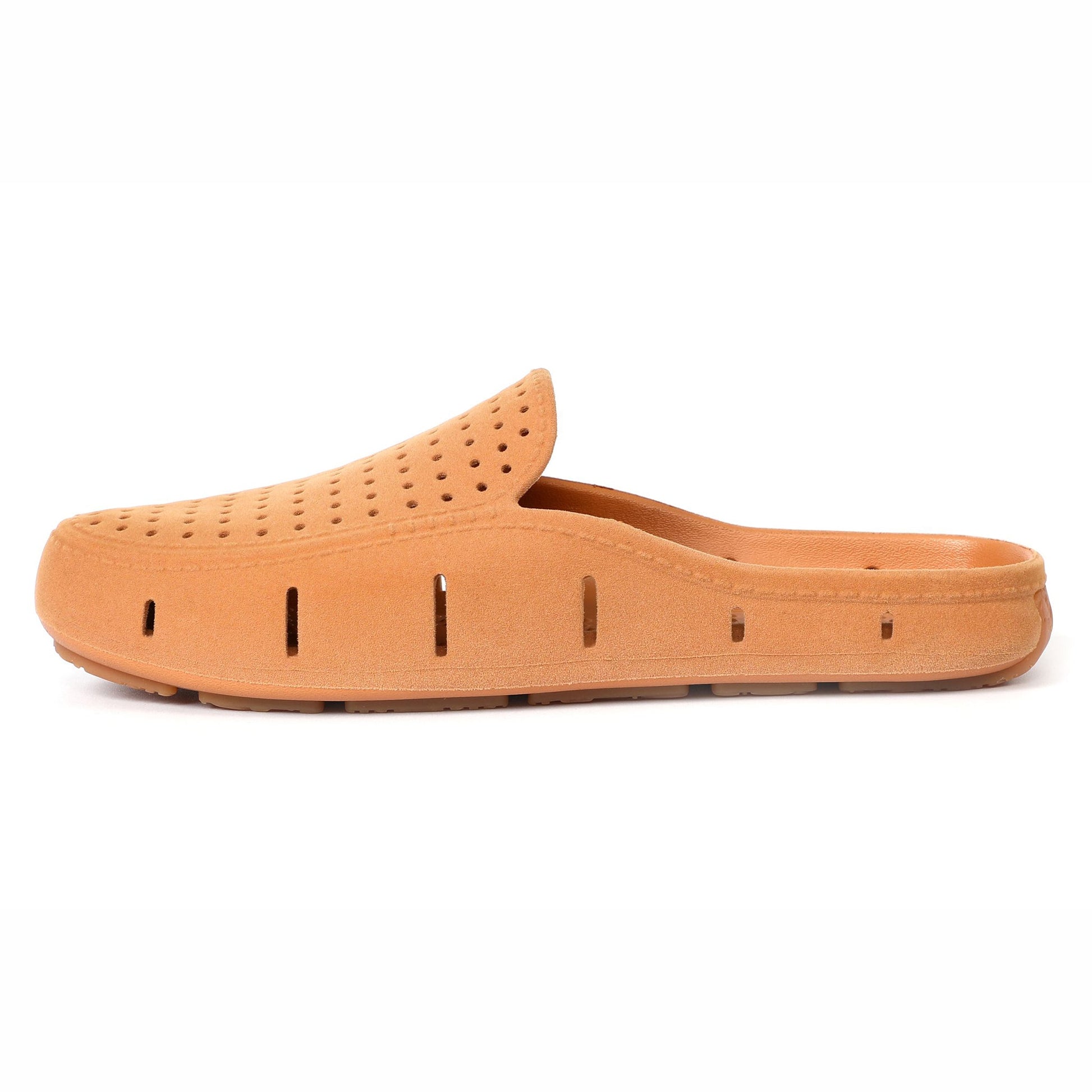 COGNAC VEGAN SUEDE MENS SUNSET SLIDE