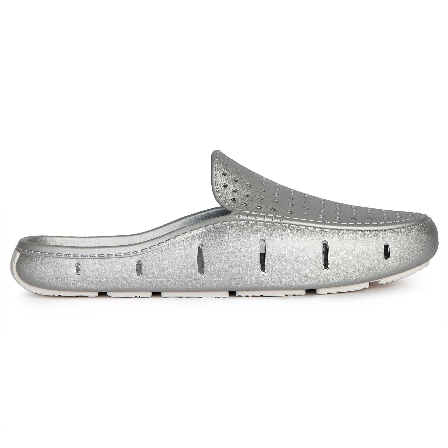 silver metallic/bright white mens sunset slide,5