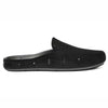 black vegan suede sunset slide