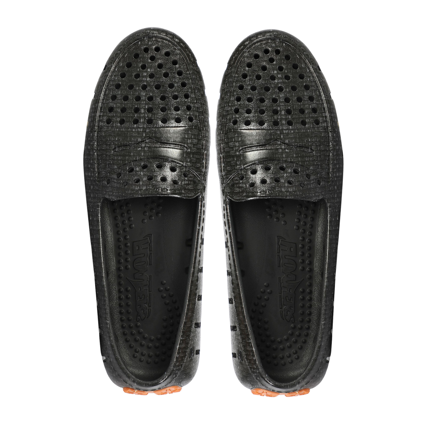 Women's Posh Black Raffia Print Loafers