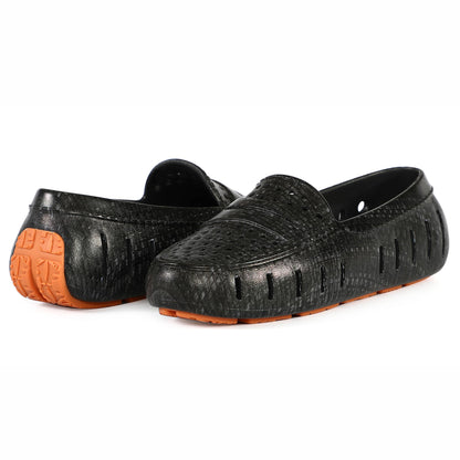 Women's Posh Black Raffia Print Loafers
