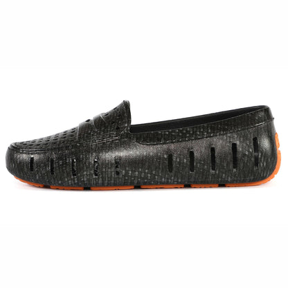 Women's Posh Black Raffia Print Loafers
