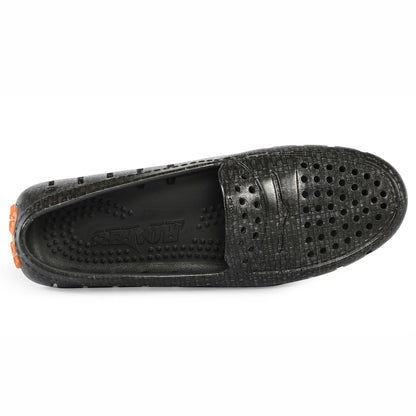 Women's Posh Black Raffia Print Loafers