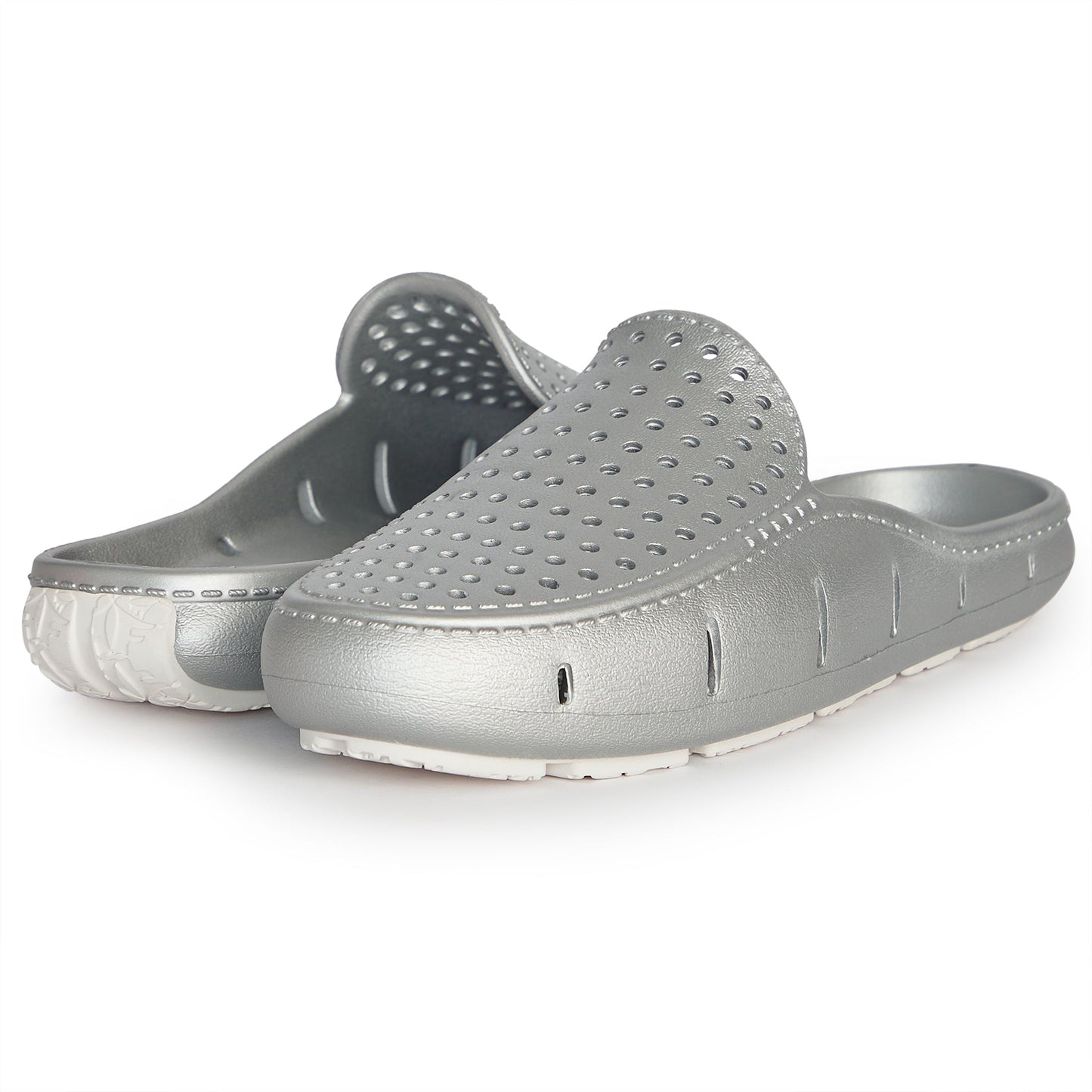 Women’s Sunset Slide Foam Shoe | Silver Metallic/Bright White