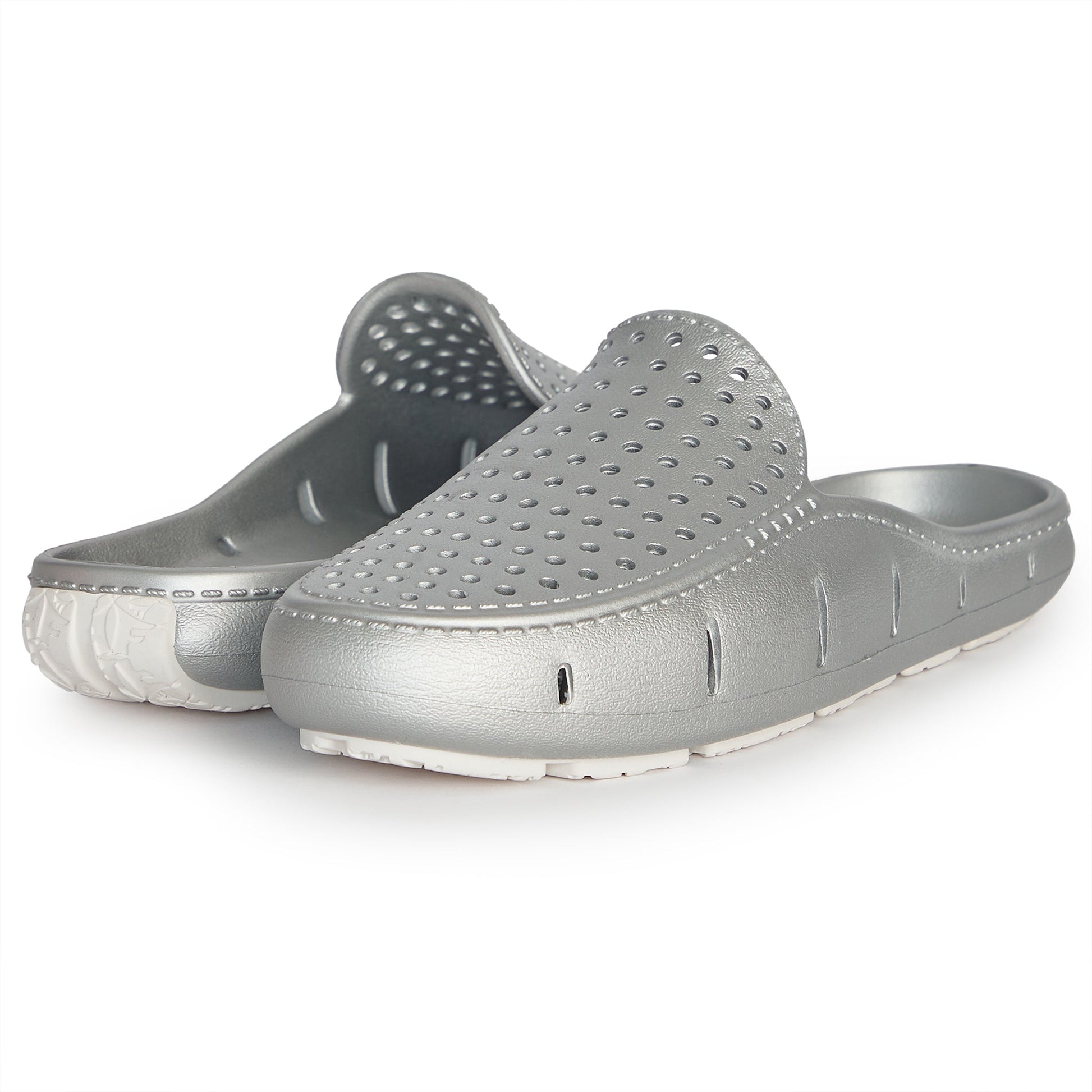 Women’s Sunset Slide Foam Shoe | Silver Metallic/Bright White