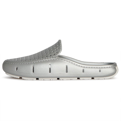Women’s Sunset Slide Foam Shoe | Silver Metallic/Bright White