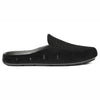 black vegan suede womens sunset slide
