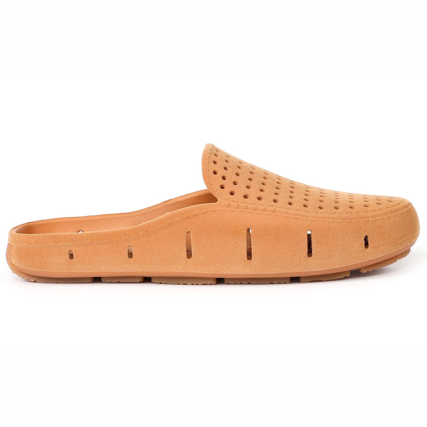 COGNAC VEGAN SUEDE WOMENS SUNSET SLIDE
