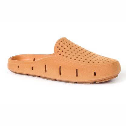 COGNAC VEGAN SUEDE WOMENS SUNSET SLIDE