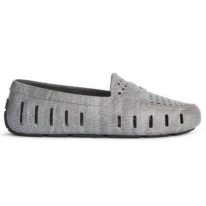women s posh black denim print loafers,5