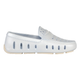 kids prodigy blue cream metallic loafers