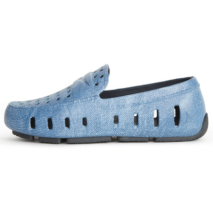 Kids Prodigy Blue Denim Print Loafers