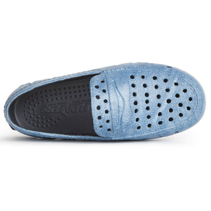 Kids Prodigy Blue Denim Print Loafers