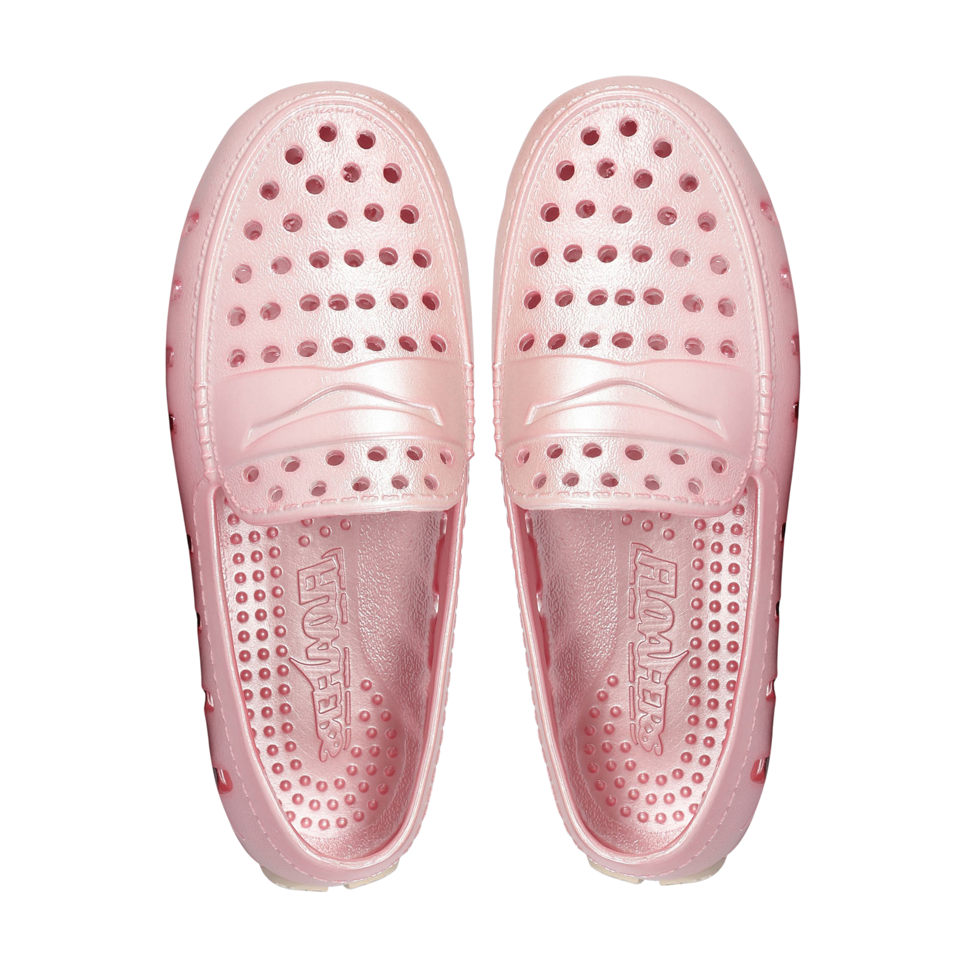 Kids Prodigy Pink Metallic Loafers Cream Sole