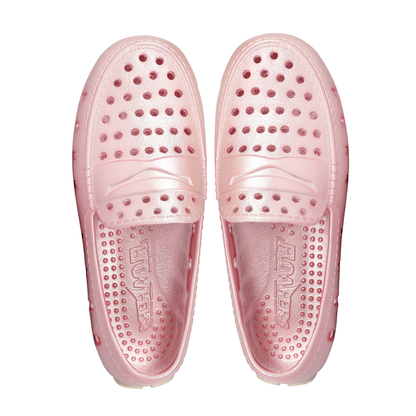 Kids Prodigy Pink Metallic Loafers Cream Sole