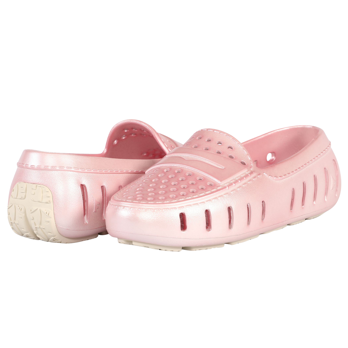 Kids Prodigy Pink Metallic Loafers Cream Sole
