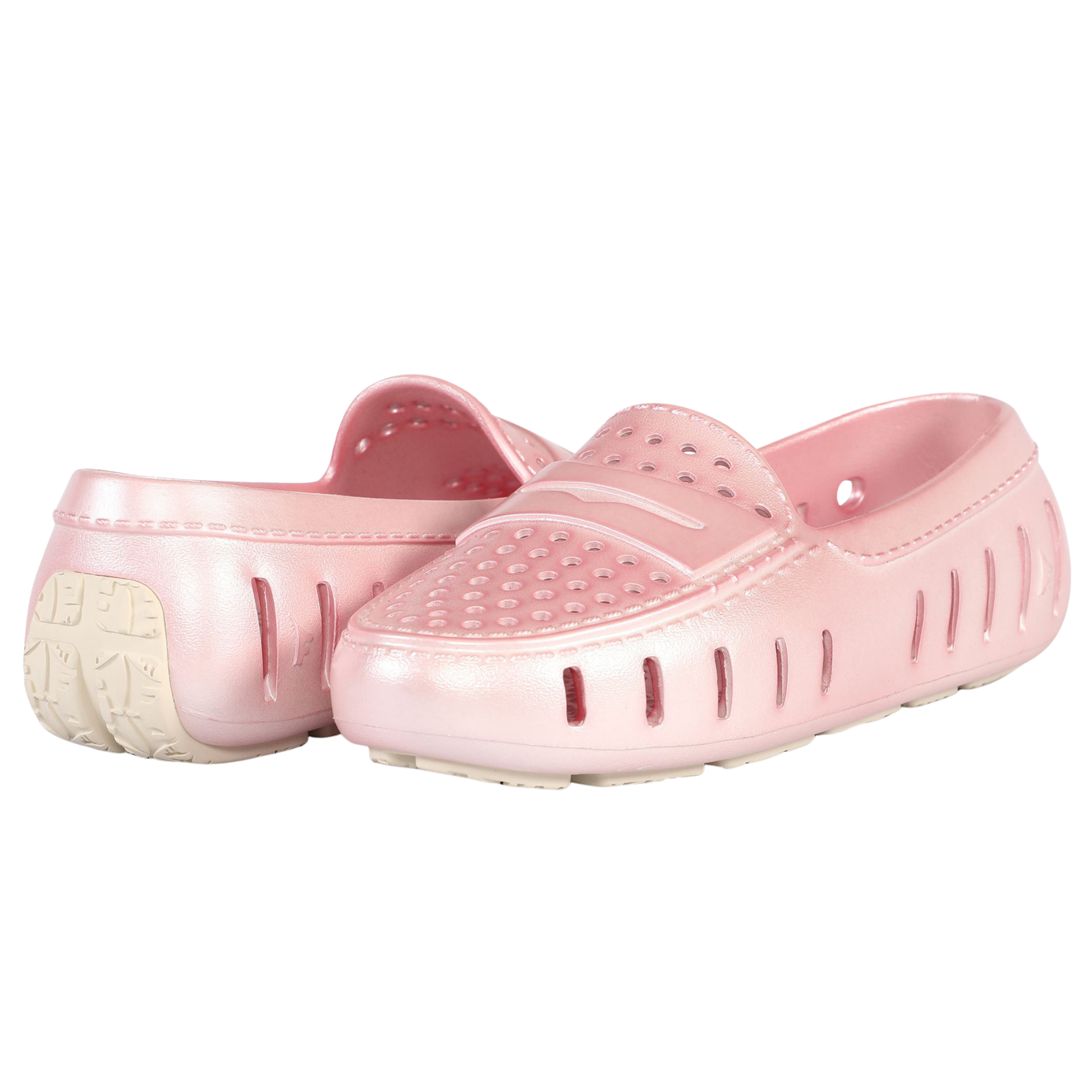 Kids Prodigy Pink Metallic Loafers Cream Sole