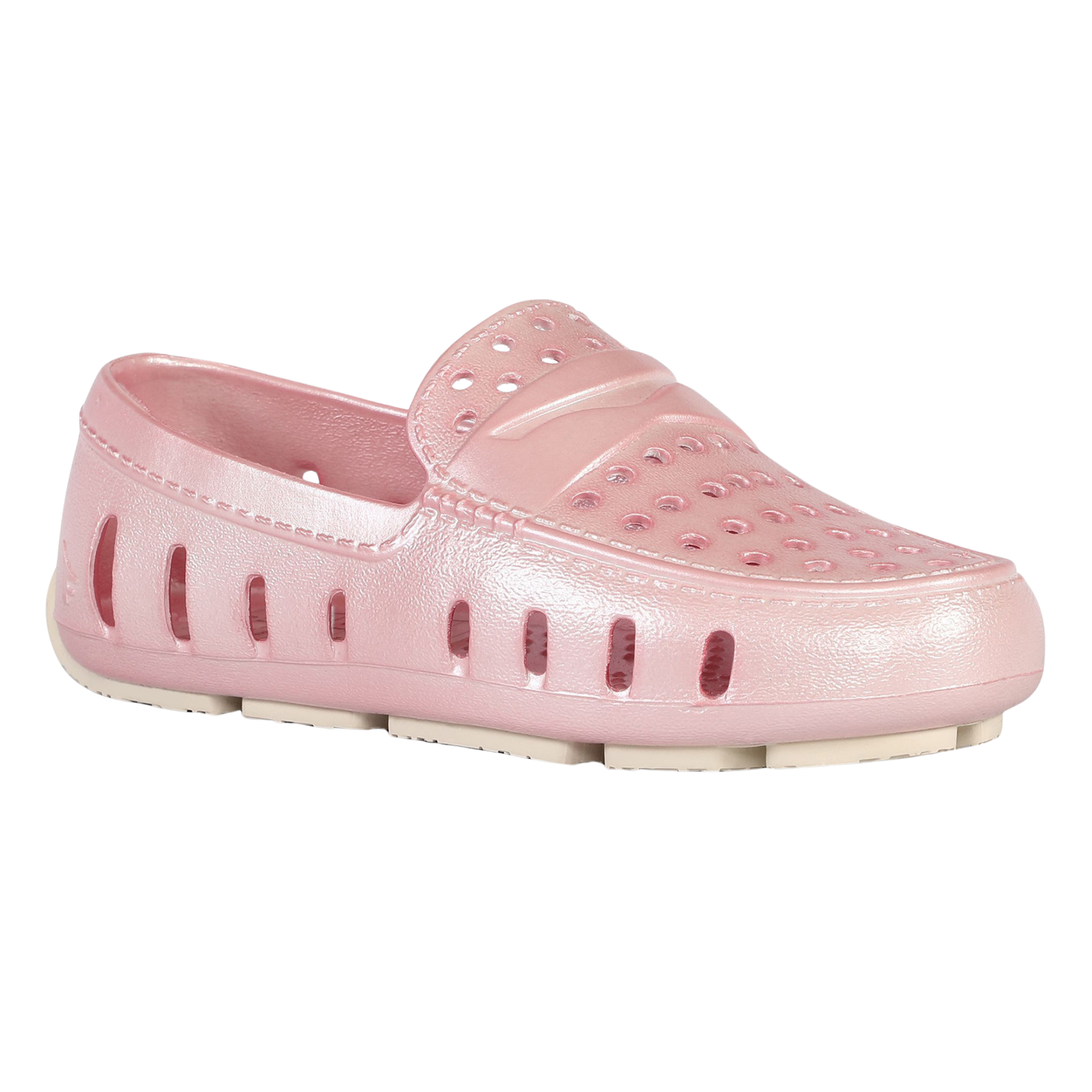 Kids Prodigy Pink Metallic Loafers Cream Sole