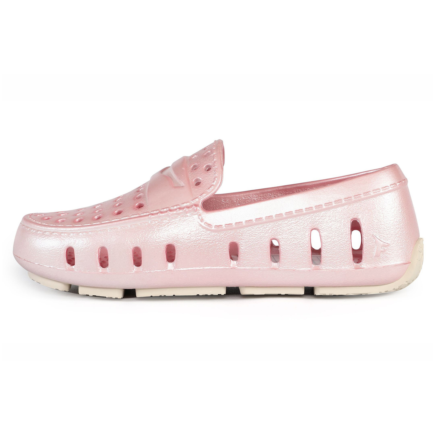 Kids Prodigy Pink Metallic Loafers Cream Sole