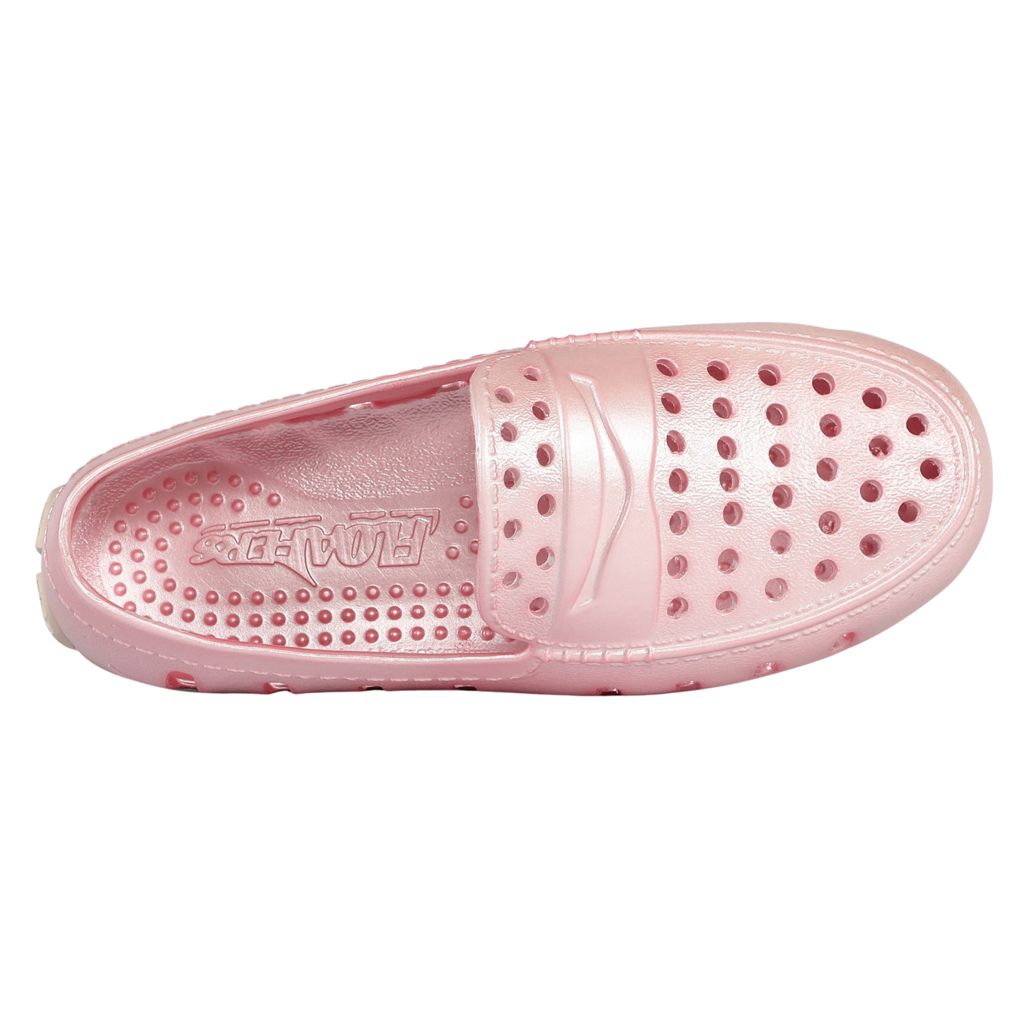 Kids Prodigy Pink Metallic Loafers Cream Sole