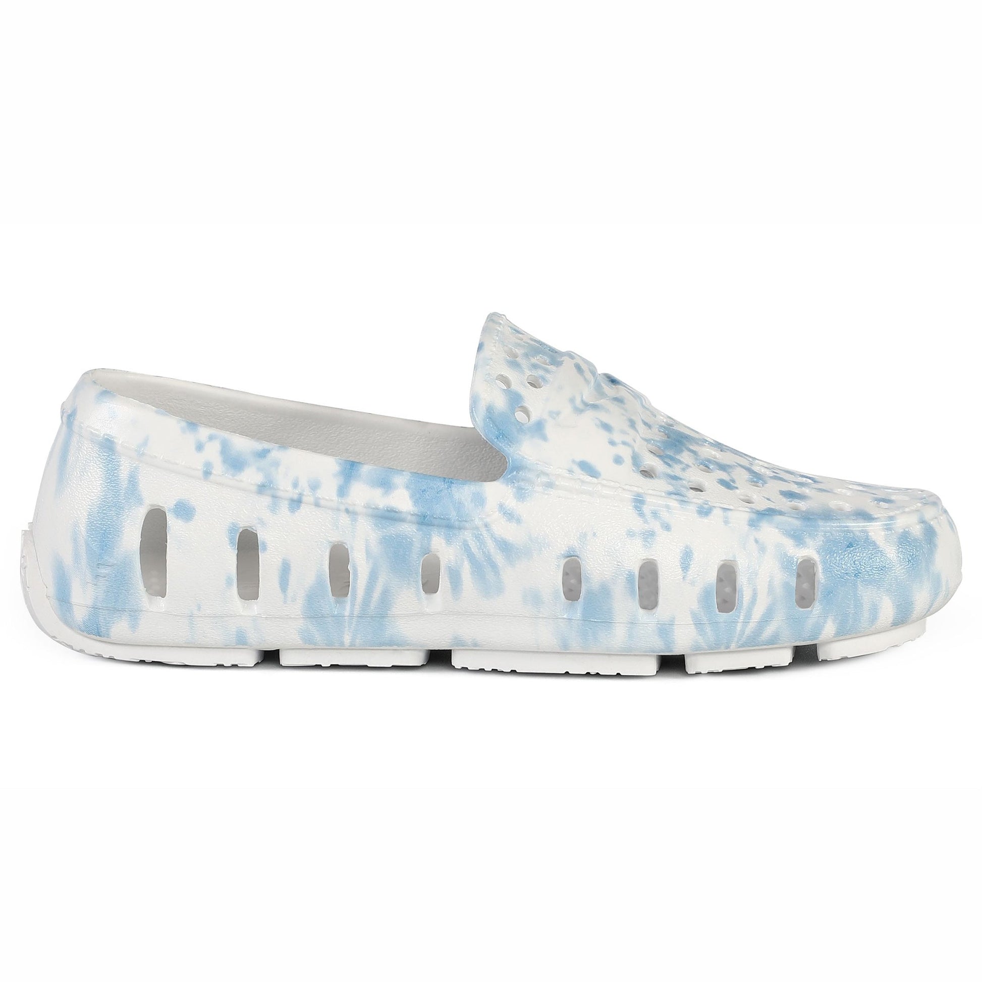 Kids Prodigy Blue Tie Dye Print Bright White Loafers