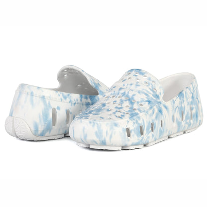 Kids Prodigy Blue Tie Dye Print Bright White Loafers