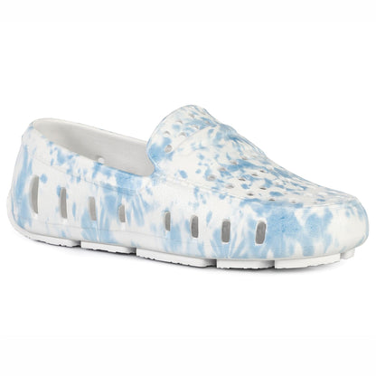 Kids Prodigy Blue Tie Dye Print Bright White Loafers