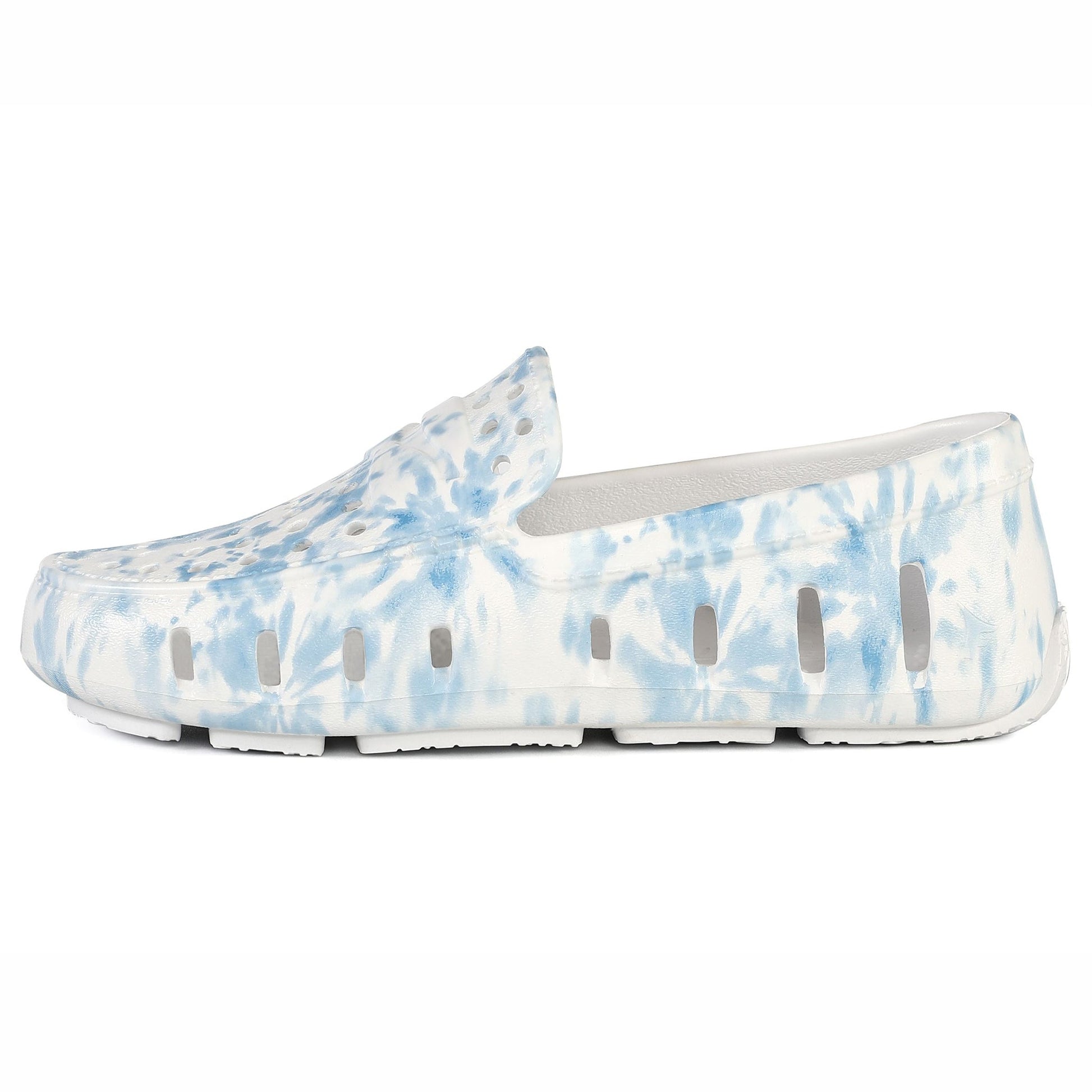 Kids Prodigy Blue Tie Dye Print Bright White Loafers